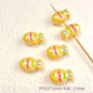 Painted Fish Acrylic Beads 22x13mm Glossy Pastel Neon Wavy Lines 10pcs 8