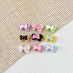 Bow Metal Beads 17mm Baking Painted Checkered Pattern 10pcs 23