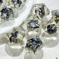 Clear Floral Star Resin Beads 22mm Translucent with Gold Flakes 10pcs 8