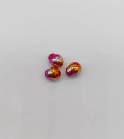 Plating Colorful Imitation Pearl Acrylic Beads 8mm 100pcs 9