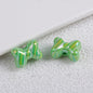 Plating Striped Bow Acrylic Beads 14.7×11.2×8mm Colorful Mixed 50pcs 9