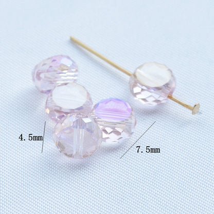 Electroplated Flat Cut Glass Beads 7.5mm 12mm Vibrant Colors 10pcs 7