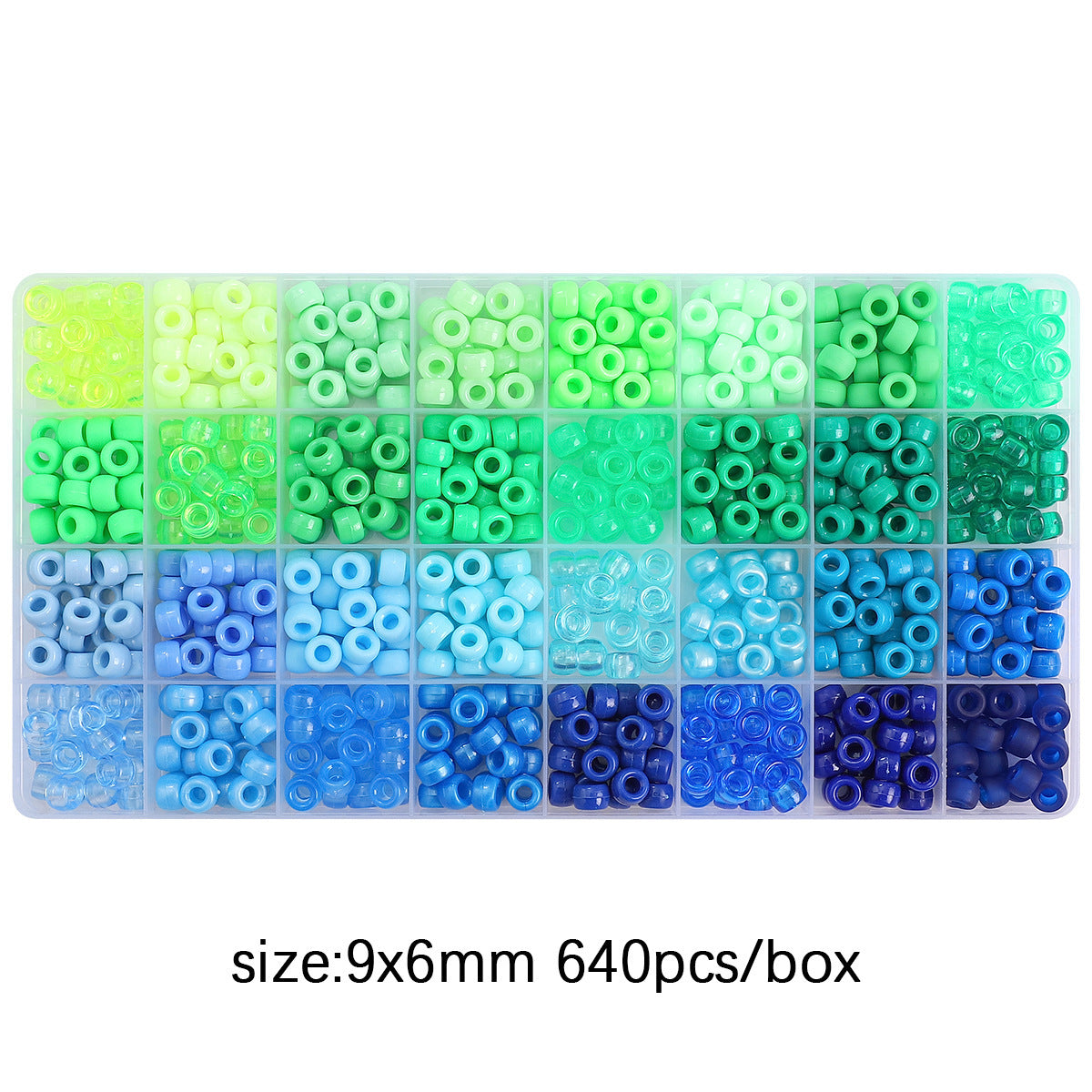 Acrylic Pony Beads 9mm Glossy 32 Colors 640pcs 7