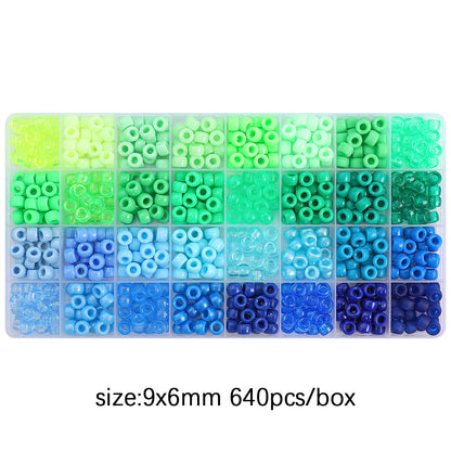 Acrylic Pony Beads 9mm Glossy 32 Colors 640pcs 7