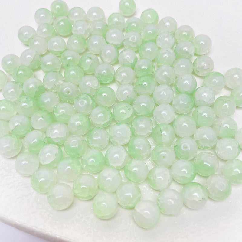 Gradient Crackle Round Glass Beads 10mm Pastel Mixed Colors 100pcs 18