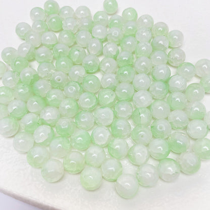 Gradient Crackle Round Glass Beads 10mm Pastel Mixed Colors 100pcs 18