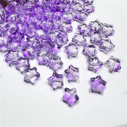 Czech Glass Beads Star 8mm Translucent Soft Color Gradient 50pcs 19