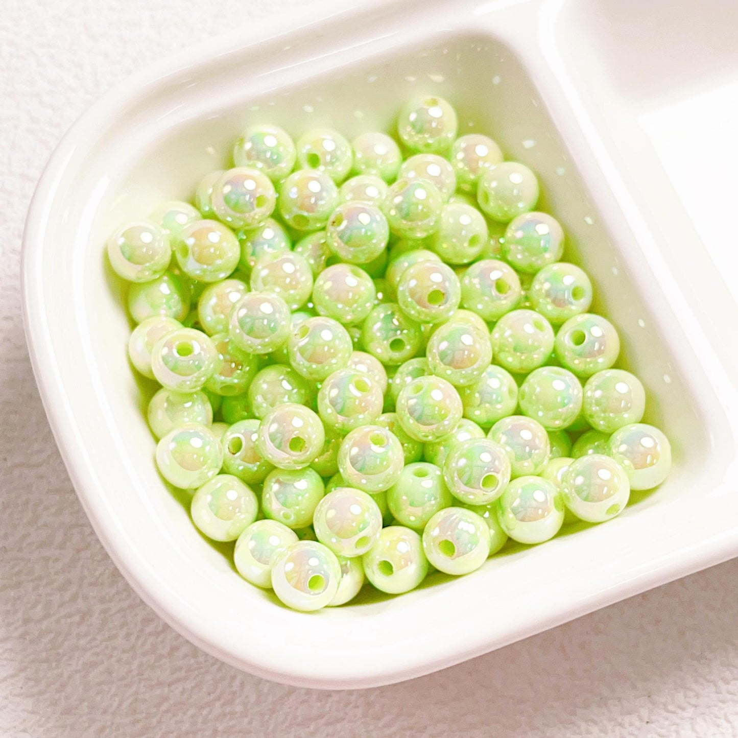 Glow Acrylic Beads 8-12mm Iridescent Plated Pastel Colors 30pcs 12