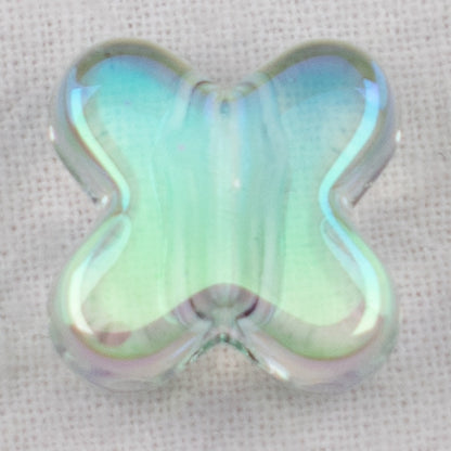Transparent Clover Acrylic Beads 15x18mm AB Plating Colored 100pcs 10