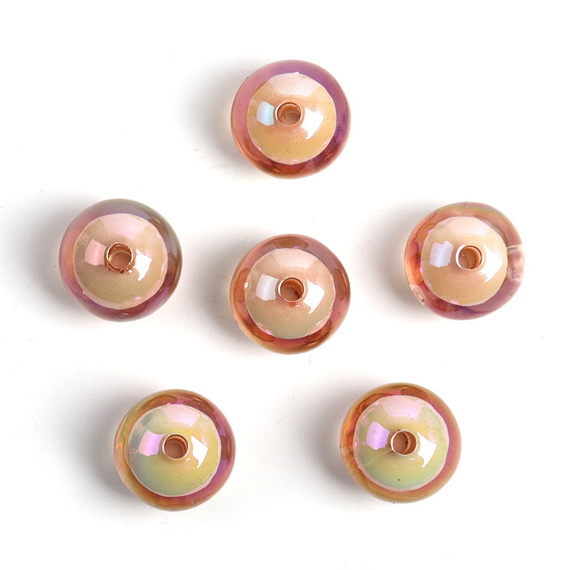 Transparent Round Acrylic Beads 16mm UV Plating Colored 100pcs 11