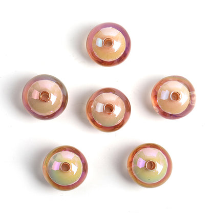 Transparent Round Acrylic Beads 16mm UV Plating Colored 100pcs 11