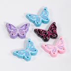 Hand Painted Butterfly Acrylic Beads 25mm Enamel Finish 10pcs 4