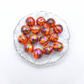 Plating Basketball Acrylic Beads 16mm Glossy UV Coated 20pcs 6