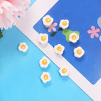 Flower Clay Beads 9mm Fried Egg Design Polymer 100pcs 2