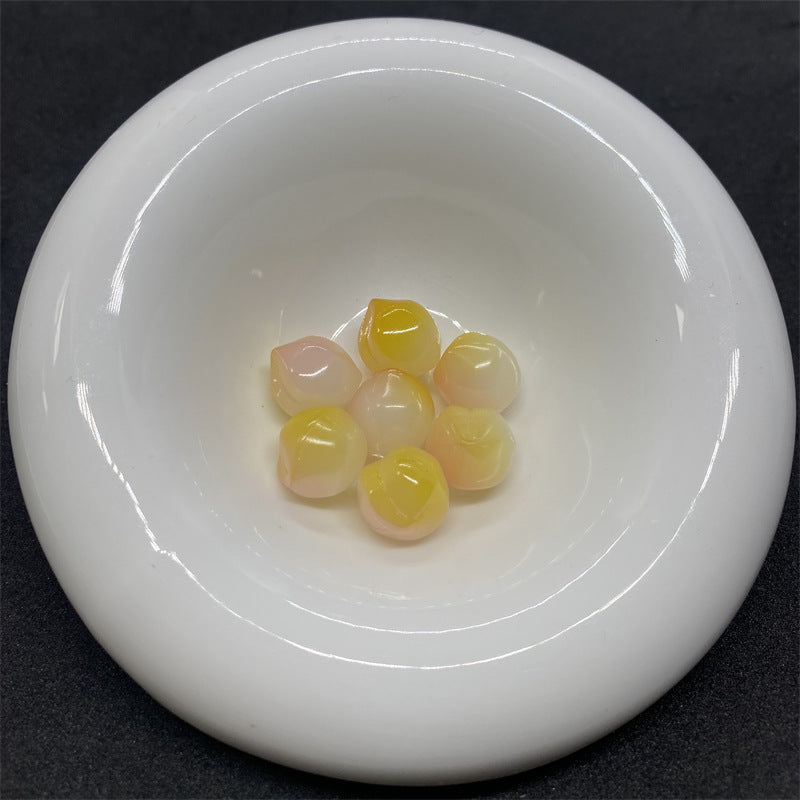 Czech Glass Half Hole Beads 12mm Gradient Peach Colors 100pcs 4