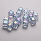 Transparent Faceted Square Acrylic Beads 8mm Plating Pastel Glow 500pcs 5