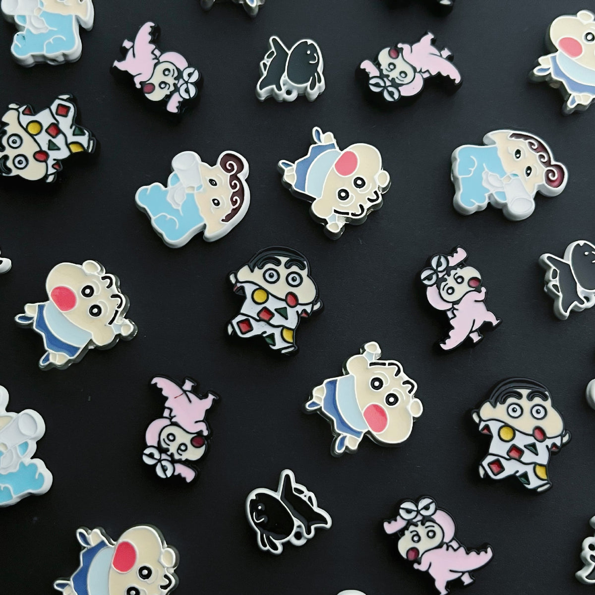 Painted Alloy Metal Beads Baking Shin-Chan Himawari Nohara Series 10pcs 4