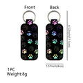 Paw Print Chapstick Holder Neoprene Functional Keychain 3pcs 6