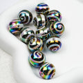 UV Plating Round Acrylic Beads 16mm Lollipop Rotating Pattern 50pcs 3