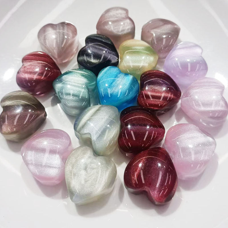 Fantasy Gradient Heart Resin Beads 20mm Pearlescent Purple Blue 20pcs 12