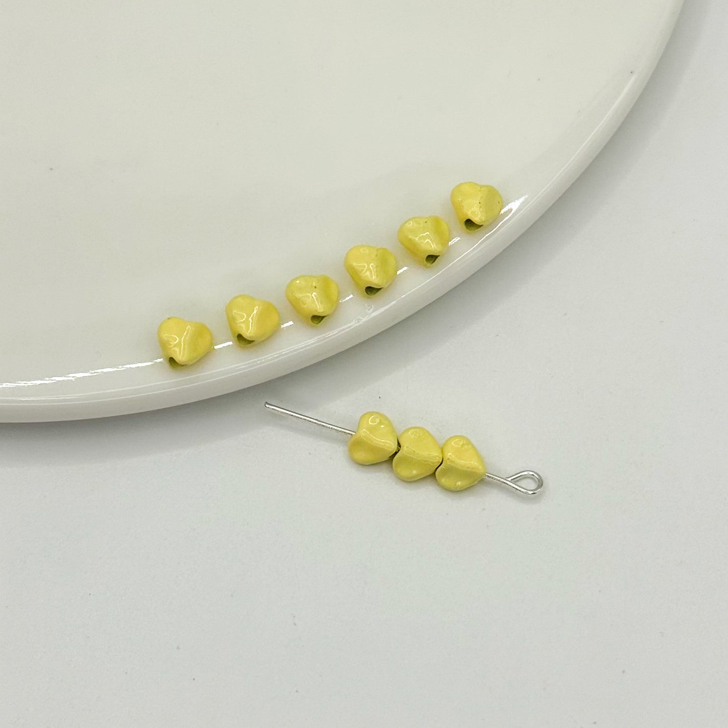 Heart Metal Beads 5mm Baking Painted Glossy Alloy 30pcs 11