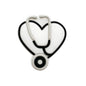Silicone Focal Beads Nurse Heart With Stethoscope Design 10pcs 8