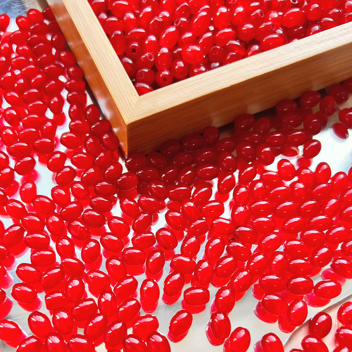 Pure Oval Glass Beads 6mm 8mm Transparent Colorful Mixed 50pcs 6