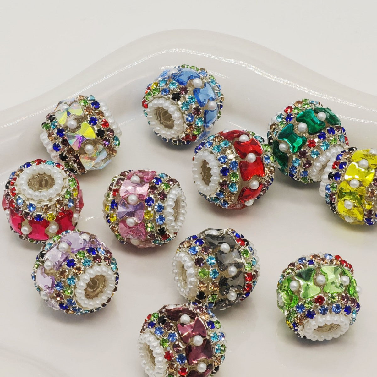 Full Rhinestone Bubblegum Rhinestone Beads 18mm Glam 4pcs 3