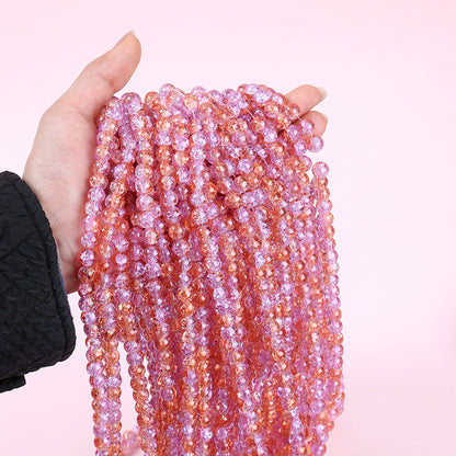 Crackle Round Glass Beads 8mm Gradient Dual Color Translucent 100pcs 9