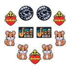 Silicone Focal Beads Cartoon Squirrel Circle Cowboy Hat 20pcs