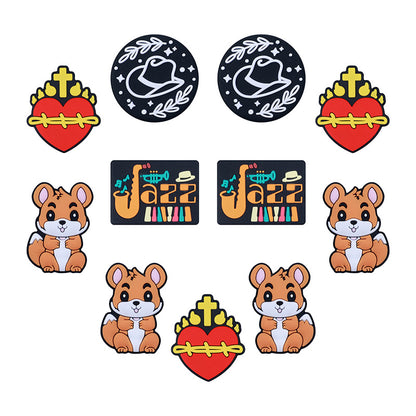 Silicone Focal Beads Cartoon Squirrel Circle Cowboy Hat 20pcs