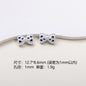 Painted Alloy Metal Beads Black and White Enamel Baking Style 10pcs 14
