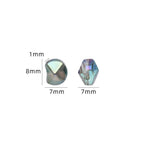 Faceted Four Sided Glass Beads 8mm Electroplated Colorful 50pcs 2