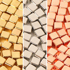 CCB Square Acrylic Beads 4mm Polished Metallic Finish 200pcs