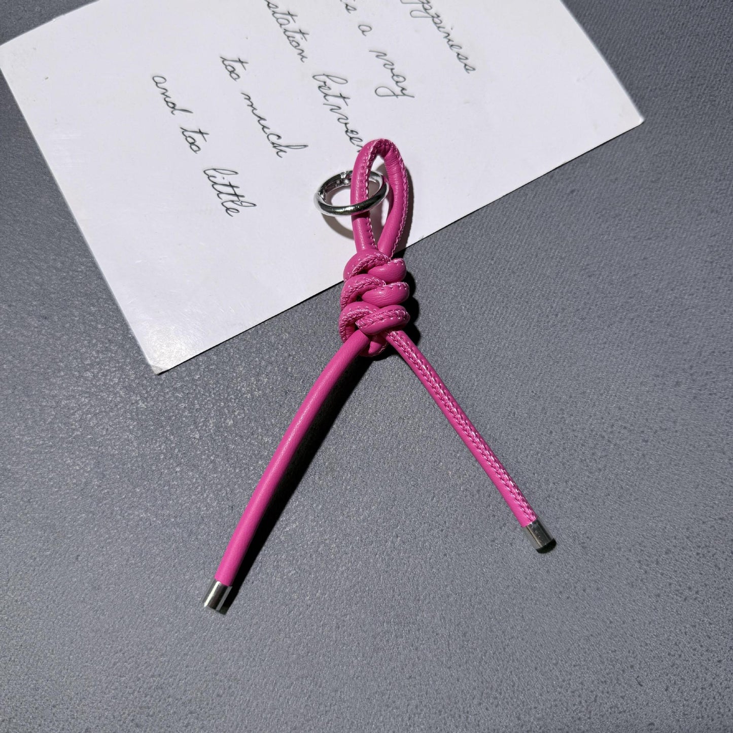 Braided PU Leather Keychain Knot Design Colorful 15cm 3pcs 10