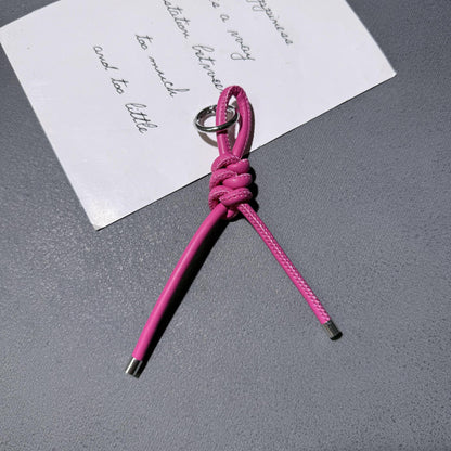 Braided PU Leather Keychain Knot Design Colorful 15cm 3pcs 10