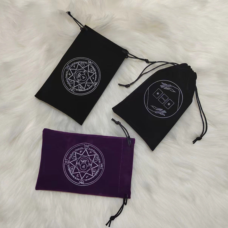 Tarot Card Velvet Drawstring Bags Celestial Esoteric Design 5pcs 18x11.5cm 2