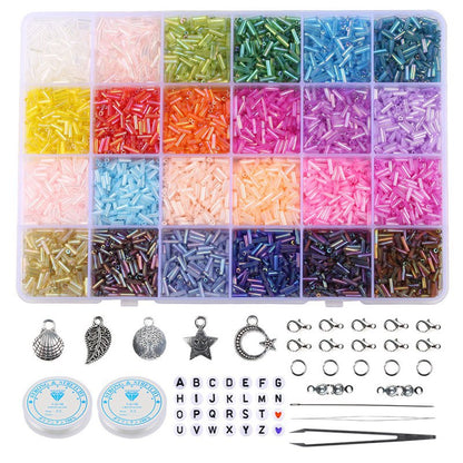 Transparent Seed Glass Beads 2mm 24 Vibrant Colors Glossy Finish 17