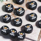Flat Clay Beads 10mm Black Skull Crossbones Design 200pcs 3