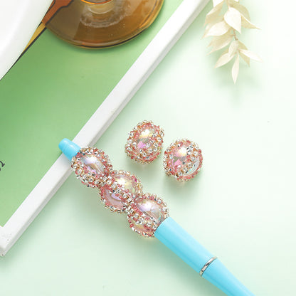 Bubblegum Oval Rhinestone Beads 16mm Chunky Acrylic 10pcs 8