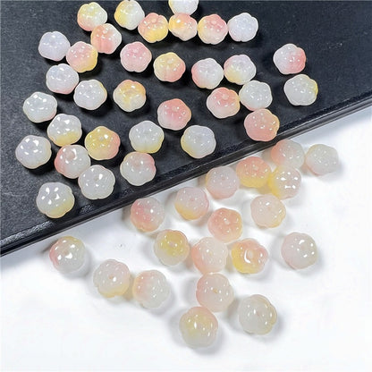 Czech Glass Beads Pumpkin 8mm x 6mm Green Jade Color 50pcs 13
