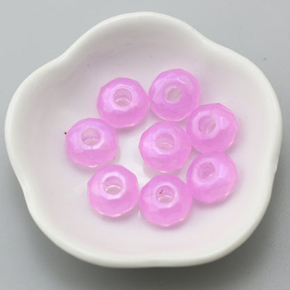 Acrylic Faceted Spacer Beads 15mm Large Hole 40pcs 24
