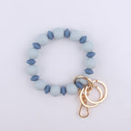 Silicone Bead Wristlet Keychain with Colorful Spacer Beads 6