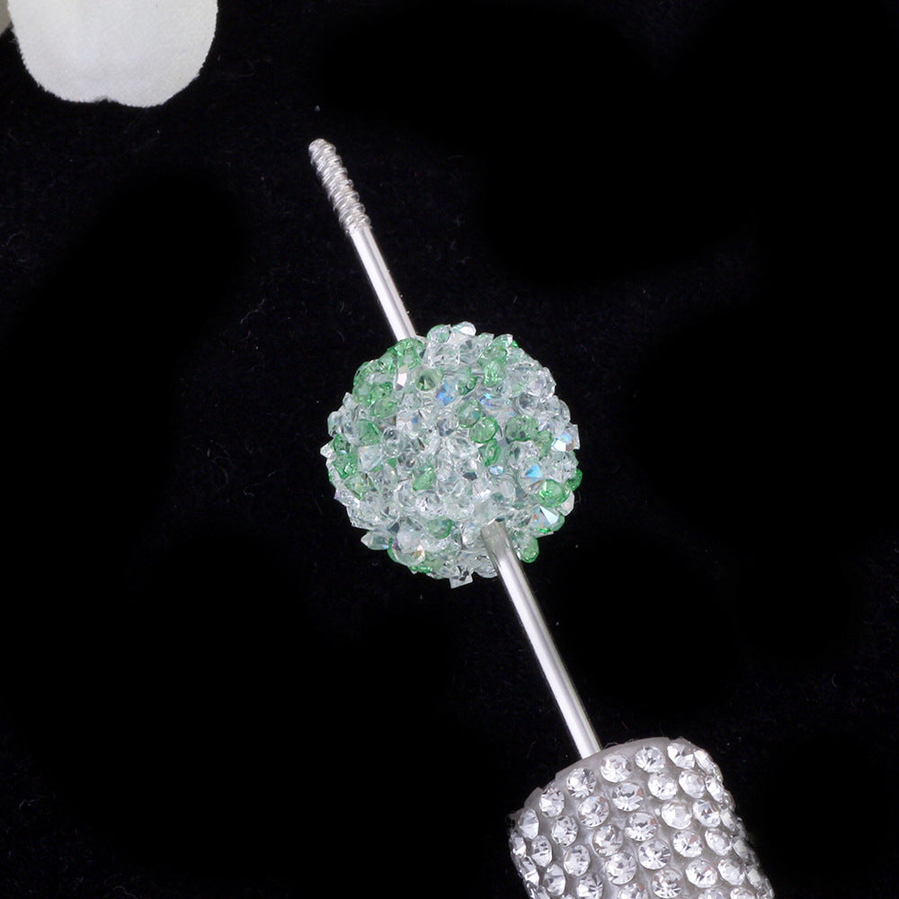 Rhinestone Round Clay Beads 16mm Glittering Epoxy Polymer 10pcs 12