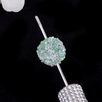 Rhinestone Round Clay Beads 16mm Glittering Epoxy Polymer 10pcs 12