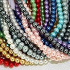 Pearl Glass Beads 10mm Imitation Smooth Lustrous Finish 20pcs