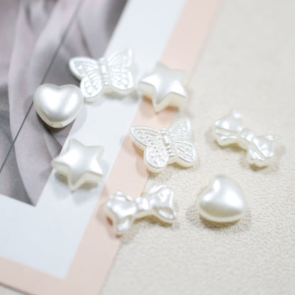 Imitation Pearl Bow Star Series Acrylic Beads Glossy Finish 200pcs