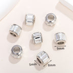 Glass Spacer Beads 9mm White Rhinestone-embedded 100pcs 6