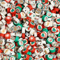 Flat Round Clay Beads 9mm Christmas Multicolor Festive 100pcs 6