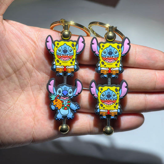 Silicone Focal Beads Coconut SpongeBob Stitch Smiling Face Pineapple 20pcs